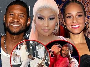 USHER ADDRESSES ALICIA KEYS SUPER BOWL HUG & NICKI MINAJ BUTT SLAP