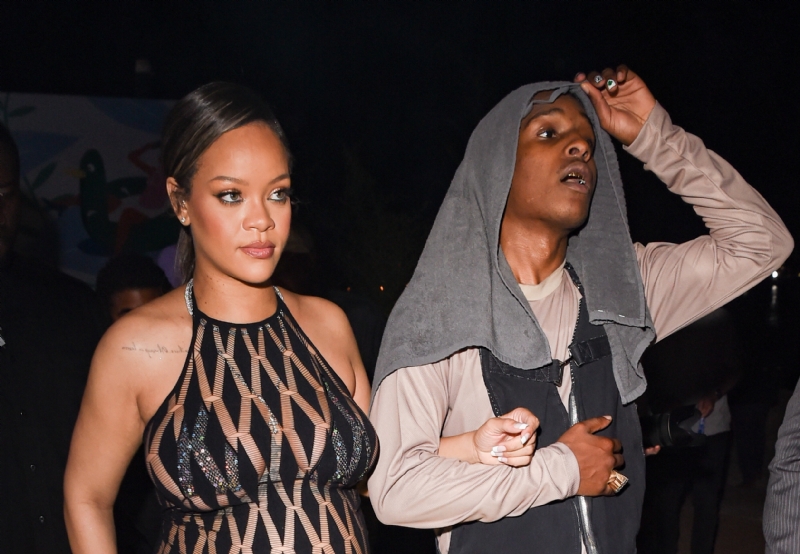Rihanna Wears Sassy Snake Print Coat To Dinner In Los Angeles Amid ASAP Rocky's Trial