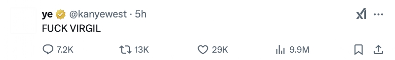 Kanye West Shockingly Disses Virgil Abloh During Fascistic Twitter Tirade
