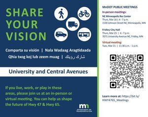Do you have a vision for better walking, biking, and driving along University and Central avenues in