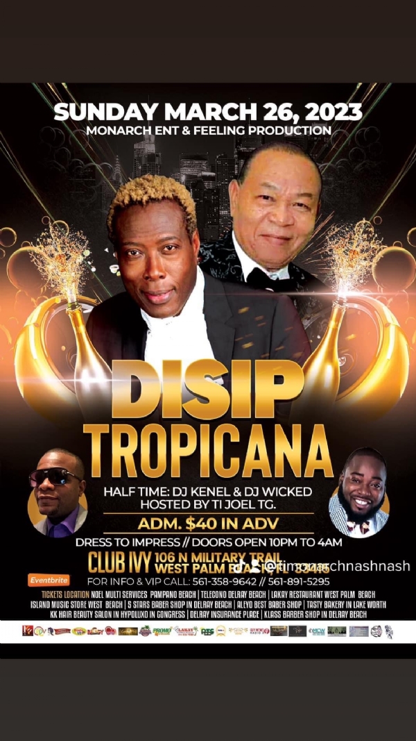 SUNDAY MARCH 26 2023 DISIP  & TROPICANA  @CLUB IVY