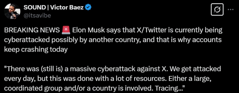 Elon Musk Blames Twitter Outage On "Massive Cyberattack"