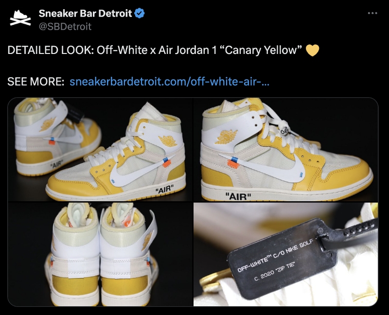 The Off-White x Air Jordan 1 "Canary Yellow" Remains A Grail