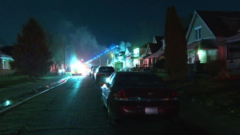 Families escape from house fire on near north side