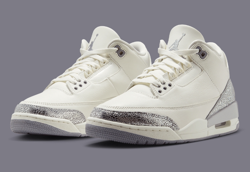 Official Images Show Off the Air Jordan 3 "Sail/Metallic Silver"