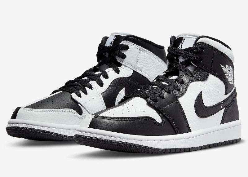 Air Jordan 1 Mid "Black & White" Goes Mismatched Photos