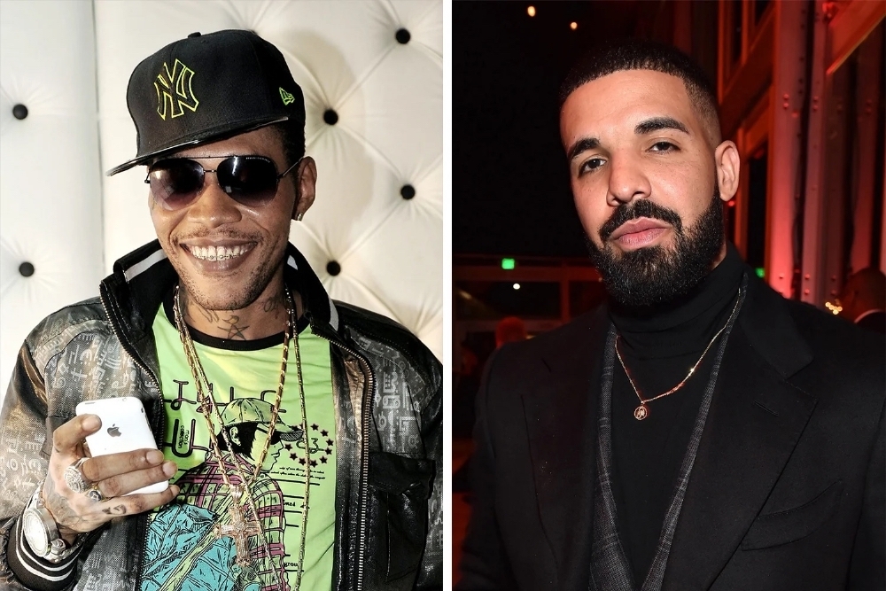 Drake Reps Vybz Kartel With "Free World Boss" Shirt While In Studio