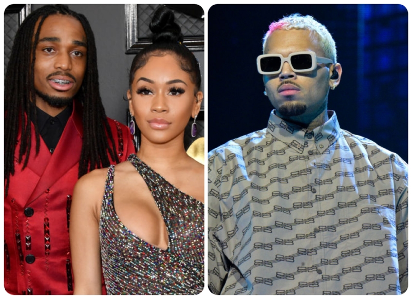 Quavo Clobbers 'Crackhead' Chris Brown On 'Over H*es
& B****s' Retaliatory Track, Saweetie Slams