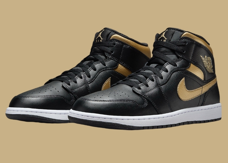 Air Jordan 1 Mid "Black/Metallic Gold" Officially Revealed