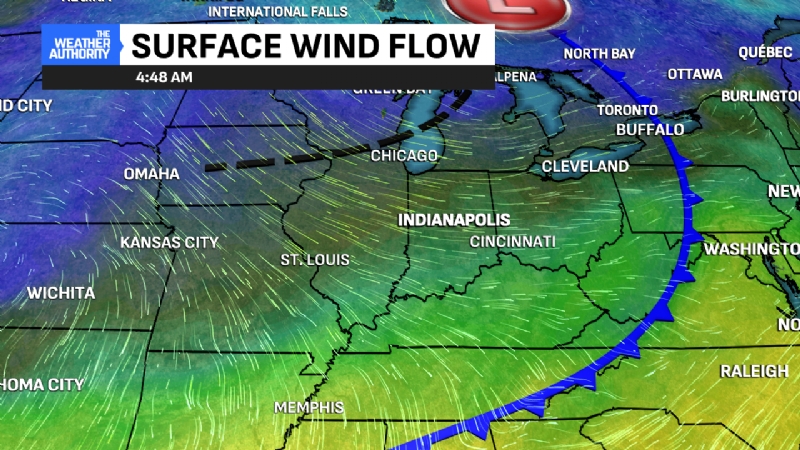 Coolest of the week, brings wind and light shower chances