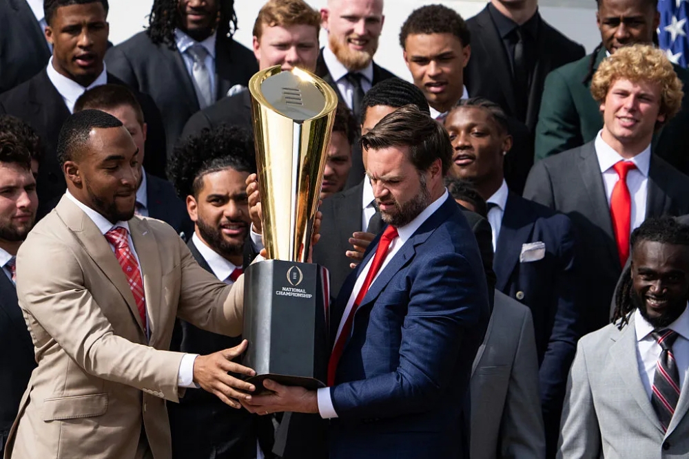 JD Vance Drops Ohio State's Championship Trophy At The White House, Social Media Not Surprised