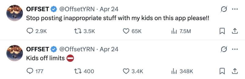 Offset Faces Pushback From Fans After Asking Them To Stop Referencing His Kids Online