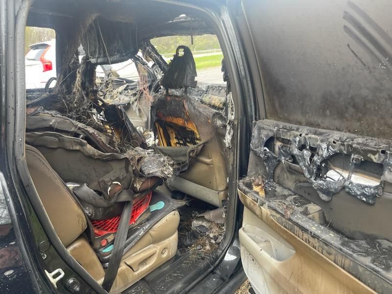 'It was striking all around us': Mom recalls moment lightning struck car on I-69 with son inside
