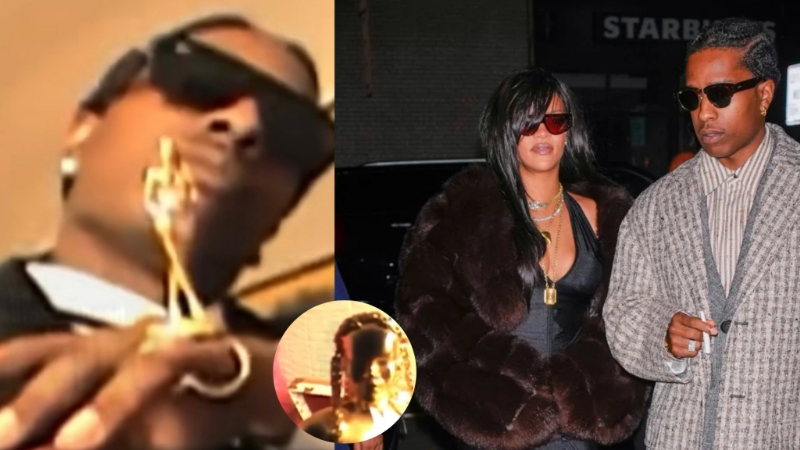 ASAP Rocky Debuts Rihanna Statue Ring: "You See That Forehead, You Know Who It Is"