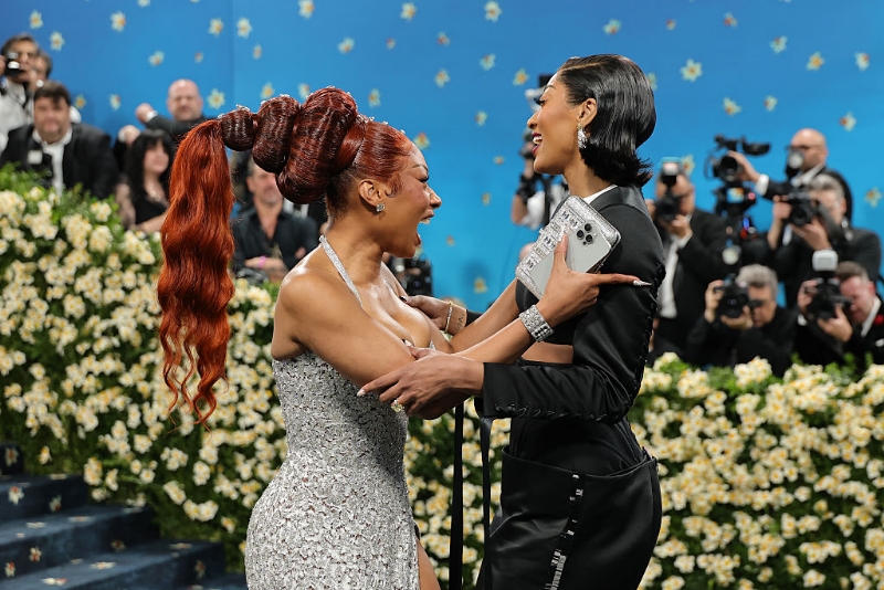 Megan Thee Stallion & Other Celebs Break Anna Wintour's Strict "No-Phone" Rule During Met Gala Recep