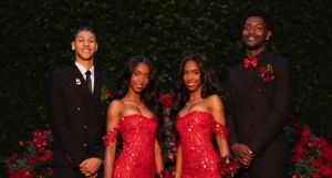 Diddy's Twin Daughters Wear Matching Red Dresses to Prom