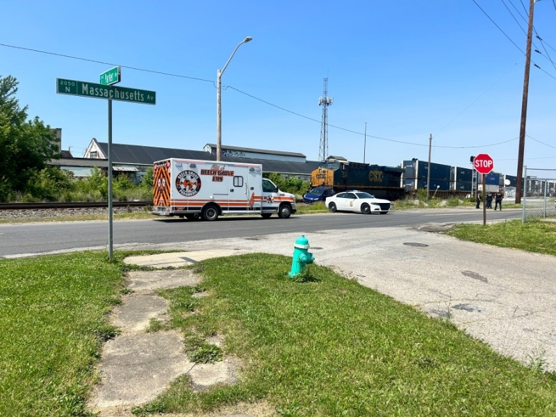 1 hospitalized after crash involving train, car on near east side of Indianapolis