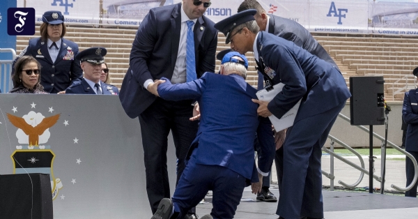 Joe Biden Falls Onstage at Air Force Graduation