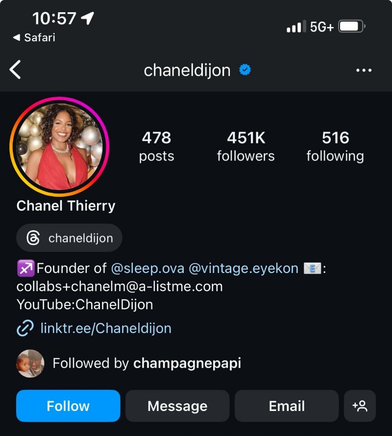 Fans Realize Drake & Mustard's Ex-Wife Chanel Thierry Follow Each Other On Instagram