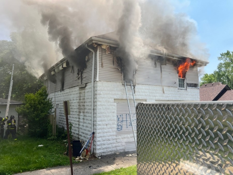Firefighter injured while battling blaze on near west side of Indianapolis