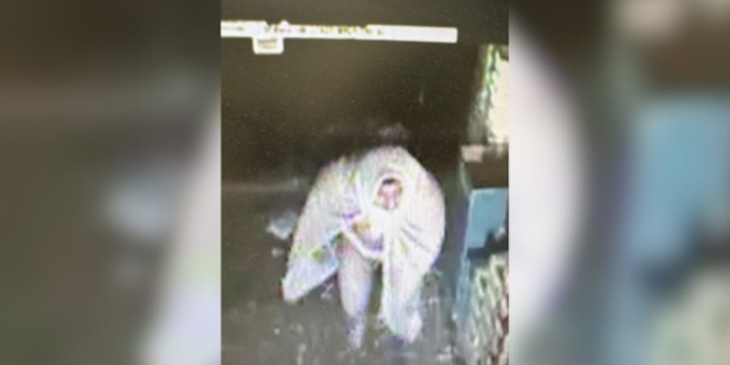 Man wearing only cape and underwear caught on camera breaking into a Dollar General