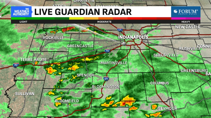 Rain chances continue through Sunday in central Indiana