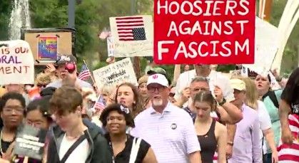 No Kings protest held at Indiana Statehouse