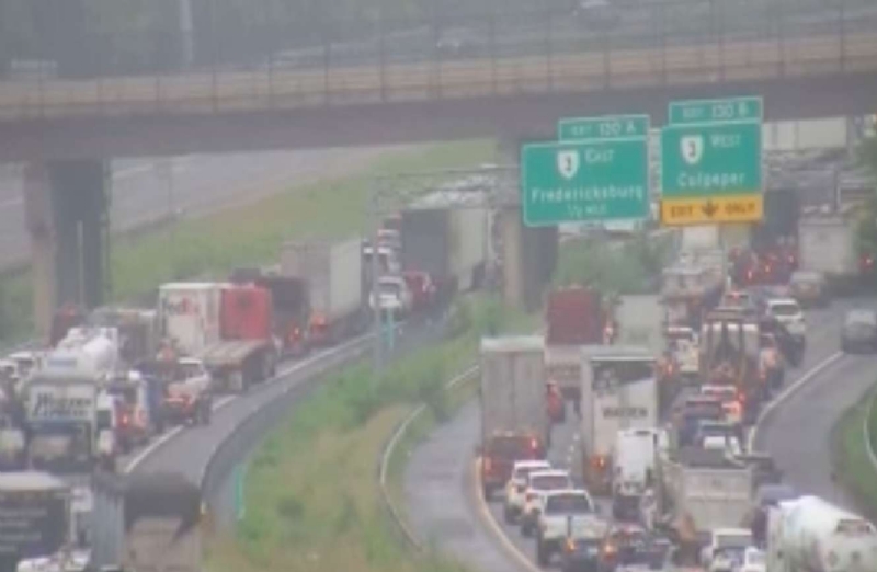 BREAKING NEWS: I-95 Closed at Route 3 in Fredericksburg Due to Downed Power Lines