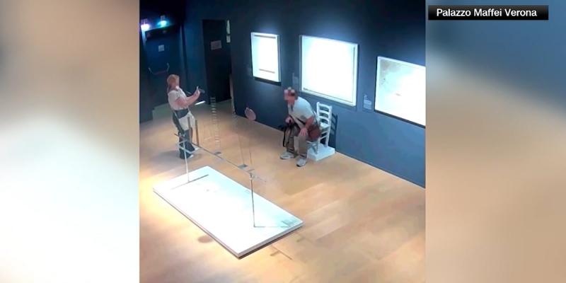 Museum visitor caught on camera breaking Van Gogh-inspired crystal chair