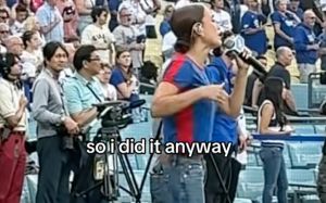 Nezza Shines with Spanish National Anthem at Dodgers Game After Pushback from Team Rep