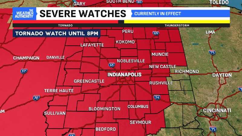 Dangerous storms to sweep central Indiana Wednesday afternoon