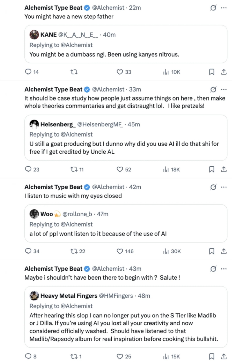 The Alchemist Taunts The Internet Over Their Heated Reactions To His & Erykah Badu's AI Cover Art