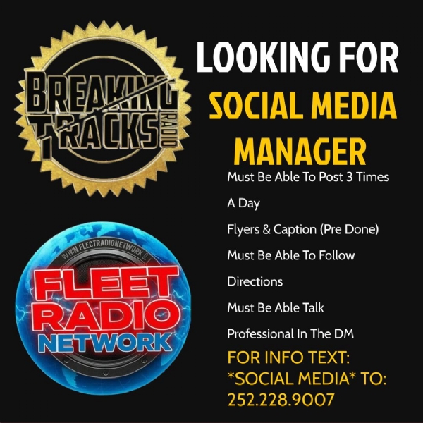 Looking For Social Media Manager -  Breaking Tracks Radio
