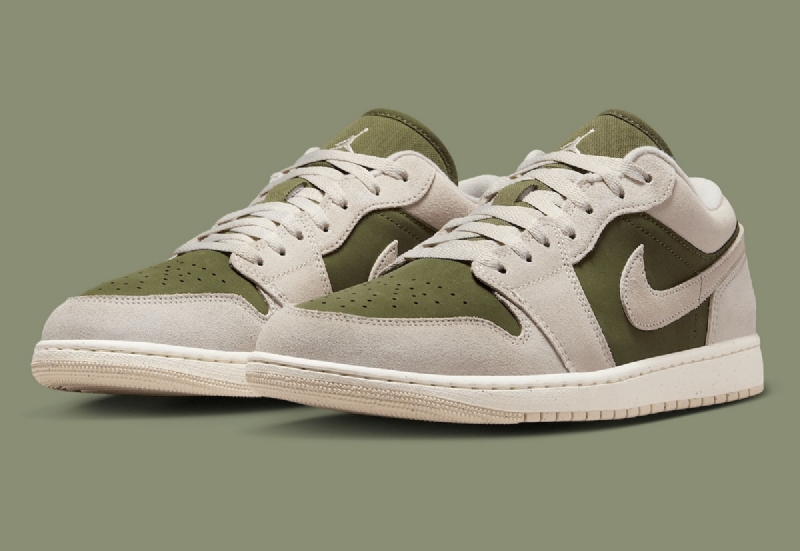 Earthy Tones Hit Air Jordan 1 Low In "Medium Olive"