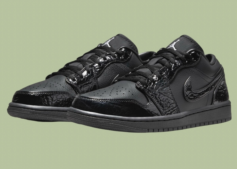 Air Jordan 1 Low "Black Croc" Gets Official Images