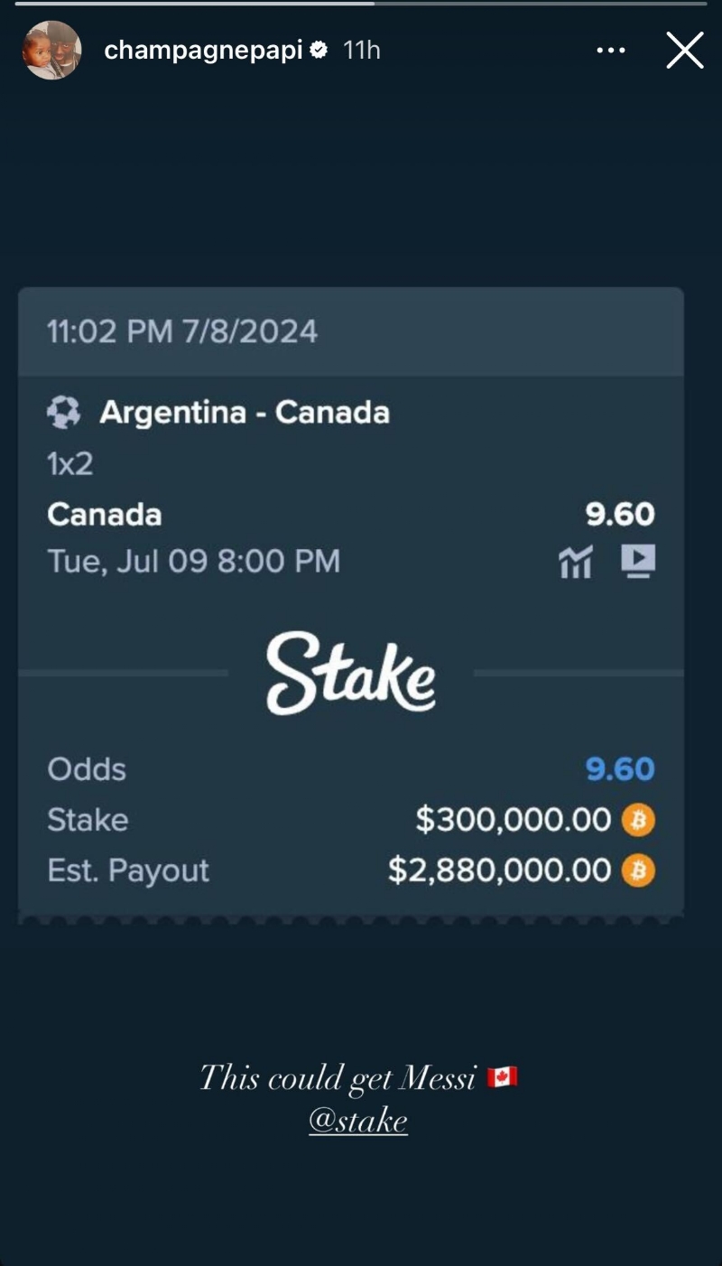 Drake Puts $300K On Canada Amid Cinderella Copa America Run