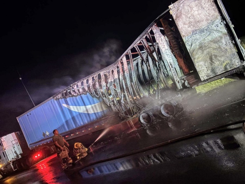 Semi fire closes part of I-70 in Hancock County
