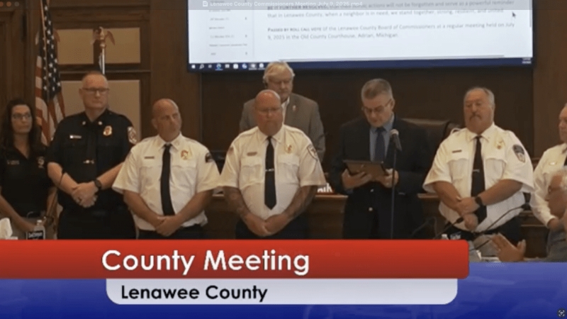 County Honors Firefighters for Downtown Adrian Fire Response