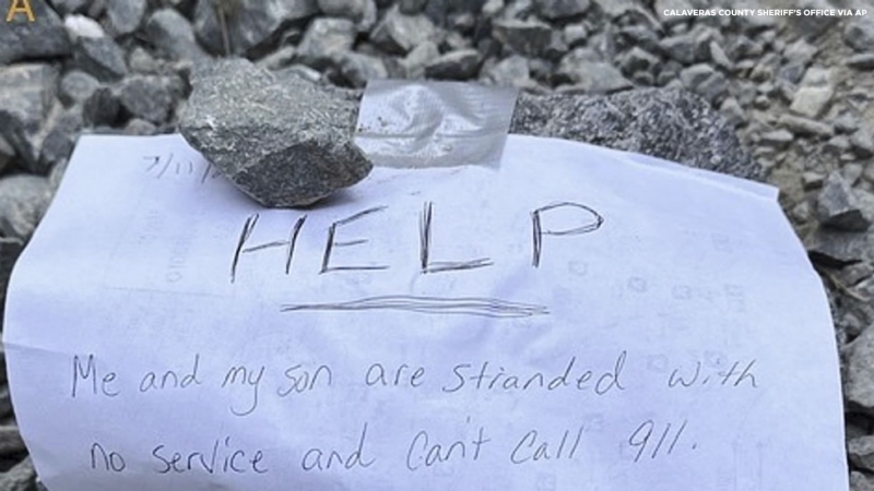 Rescuers find mom and son lost in CA forest thanks to notes they left on a remote road