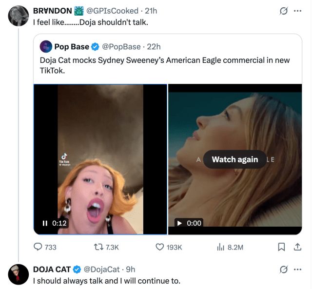 Doja Cat Roasts Fan Over Breast-Shaming Comment In Savage Livestream