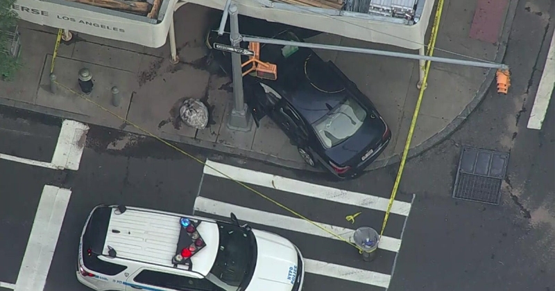 At least 8 hurt after car hits scaffolding on Upper East Side, FDNY says
