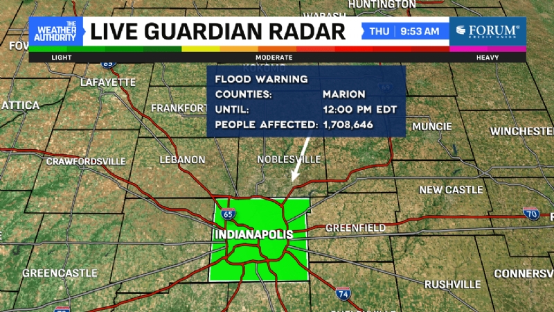 Heavy rain moves out of the area; temperatures trend cooler today