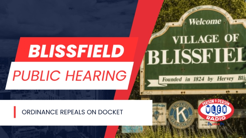 Blissfield Public Hearings on Ordinance Repeals