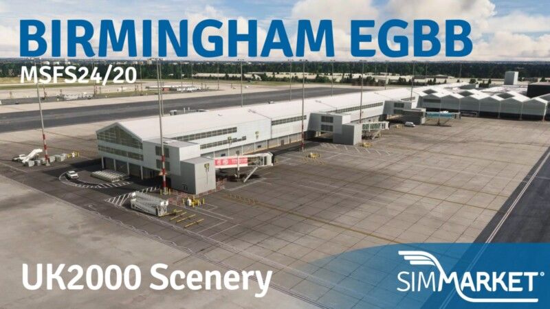 UK2000 Scenery brings Birmingham Airport (EGBB) to MSFS 2020 & 2024