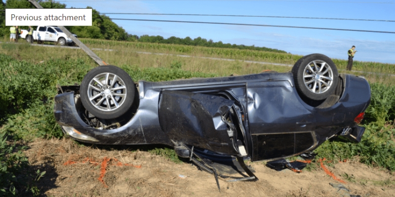 1 critical after car flips in Madison County