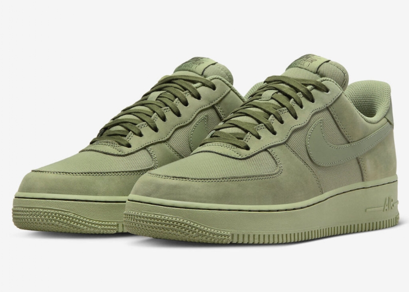 Nike Air Force 1 Low Premium "Oil Green" Official Photos