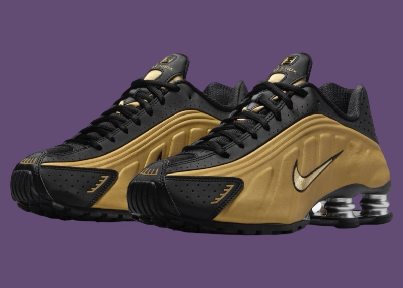 Nike Shox R4 "Black/Metallic Gold" Officially Revealed
