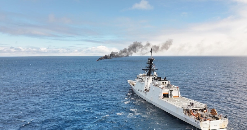 Coast Guard seizes 40,000 pounds of cocaine in Pacific, releases pictures of operations and burning 