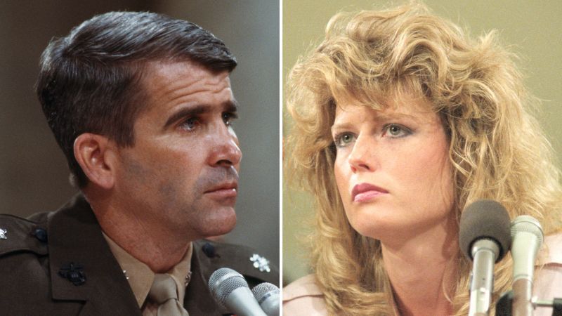 Oliver North marries Fawn Hall, his document-shredding secretary at the center of Iran-Contra scanda