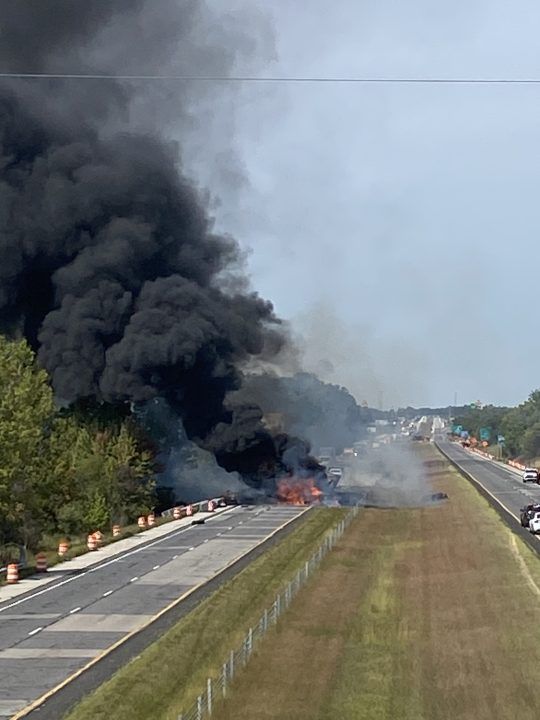 INDOT: Semi fire causes closure of I-69 in Grant County